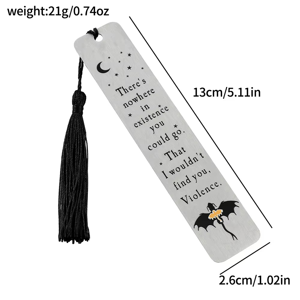 Fourth Wing Bookmark - Story Bookmark of the Dragon Knight Stainless Steel Pendant Bookmark Gothic Dragon Bookmark
