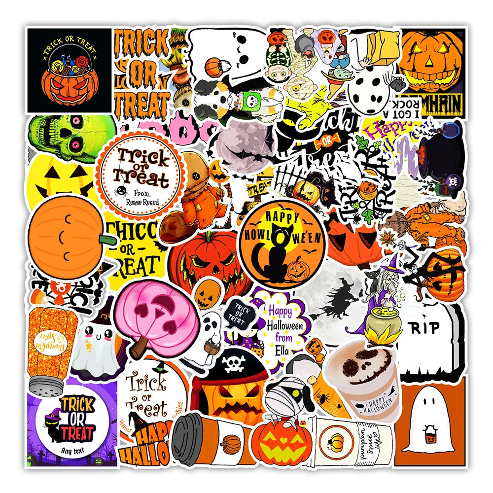10/50PCS Waterproof Halloween Demon Kawaii Sticker Decoration Notebook Stickers Scrapbooking DIY Journal Halloween Graffiti