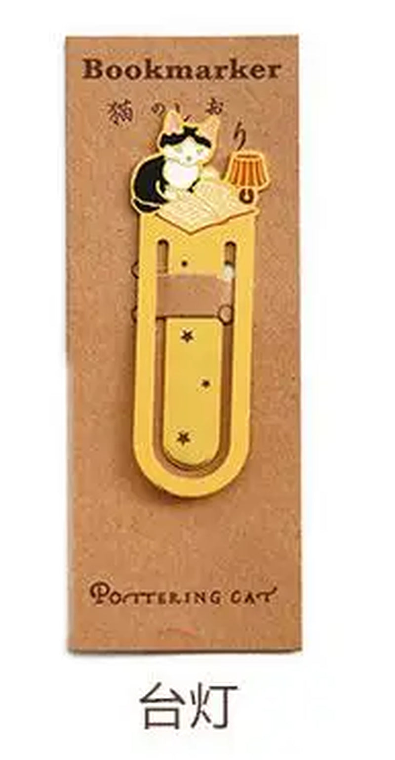 1 PC Pottering Cat Japanese Cartoon Cute Cat Kawaii Kittens Book Mark Metal Bookmark School and Office Supplies Bookmark