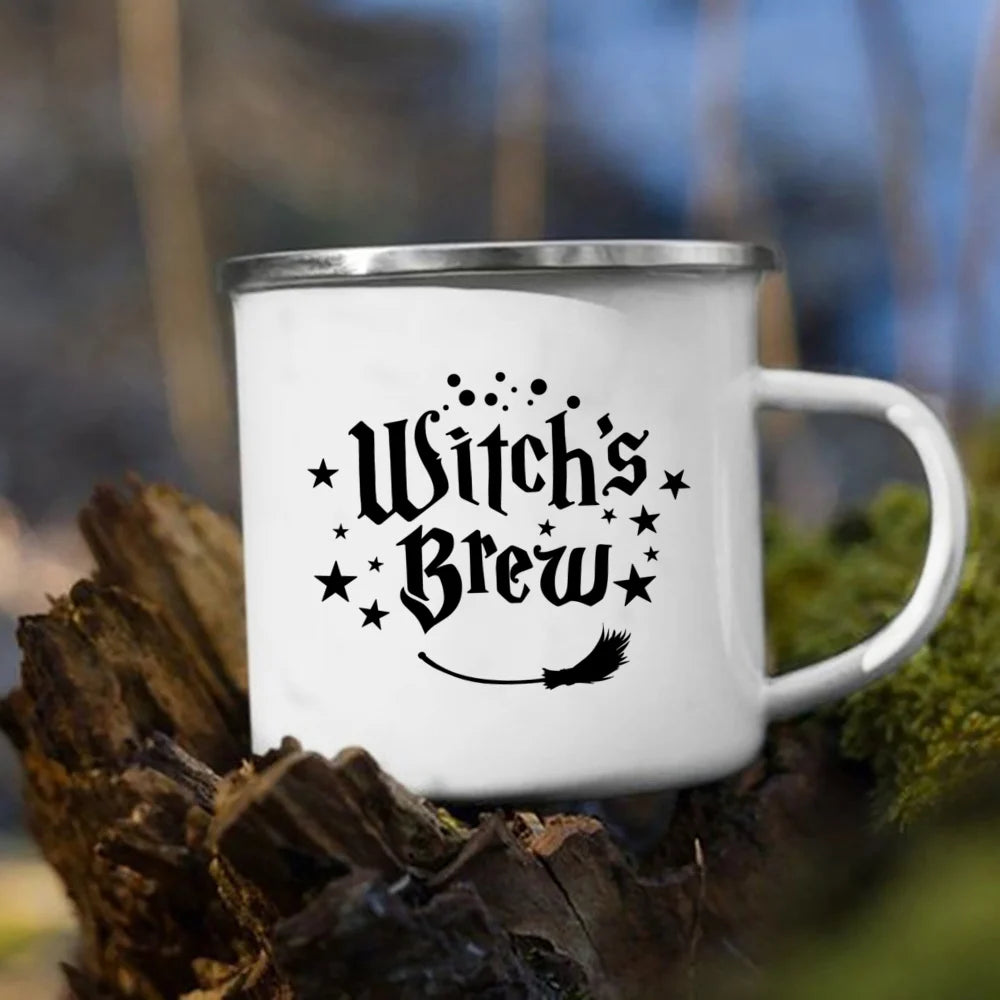 Witches Brew Coffee Mug Halloween Enamel Mug Halloween Party Mug Gift Halloween Mug Drinkware Autumn Cup