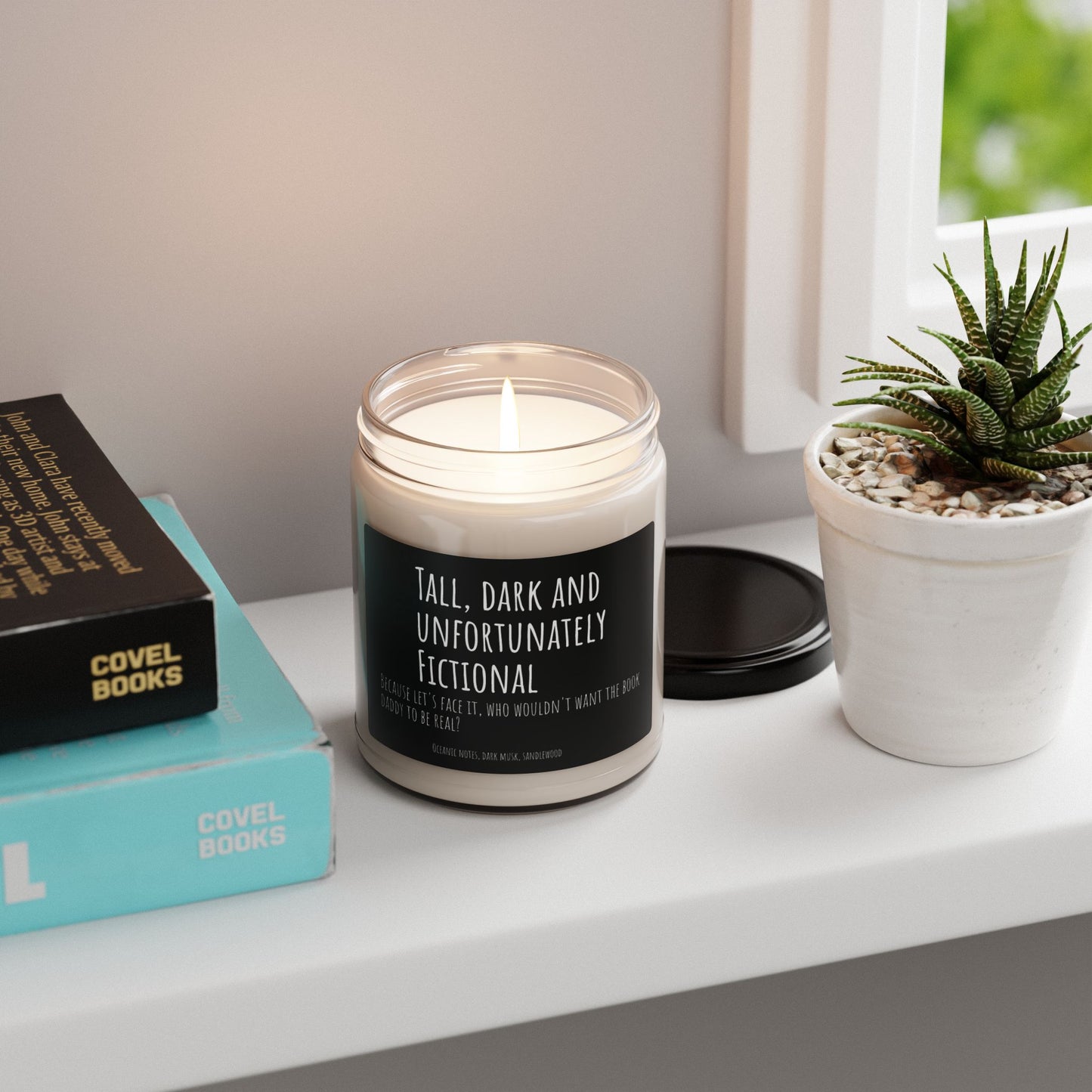 "Tall, Dark, and Unfortunately Fictional" Candle