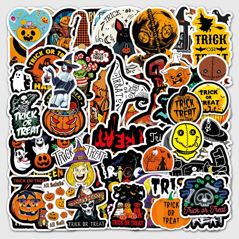 10/50PCS Waterproof Halloween Demon Kawaii Sticker Decoration Notebook Stickers Scrapbooking DIY Journal Halloween Graffiti