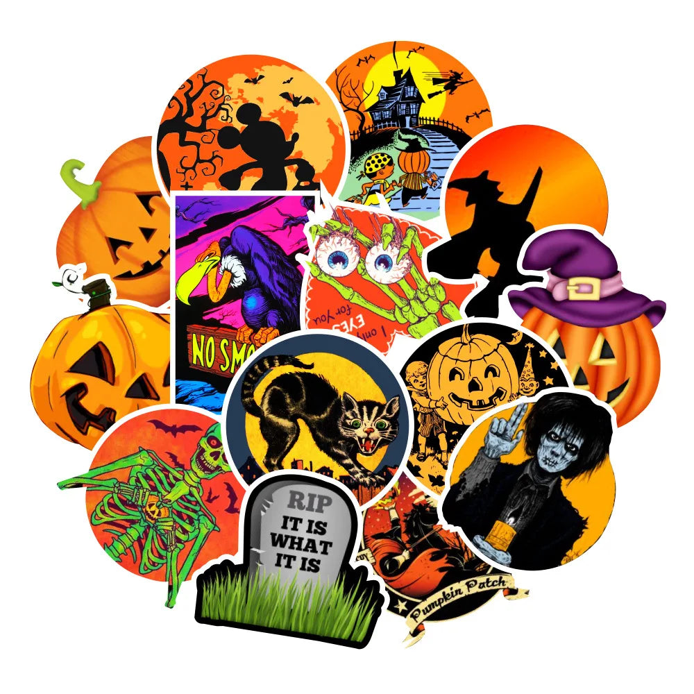 10/50PCS Waterproof Halloween Demon Kawaii Sticker Decoration Notebook Stickers Scrapbooking DIY Journal Halloween Graffiti