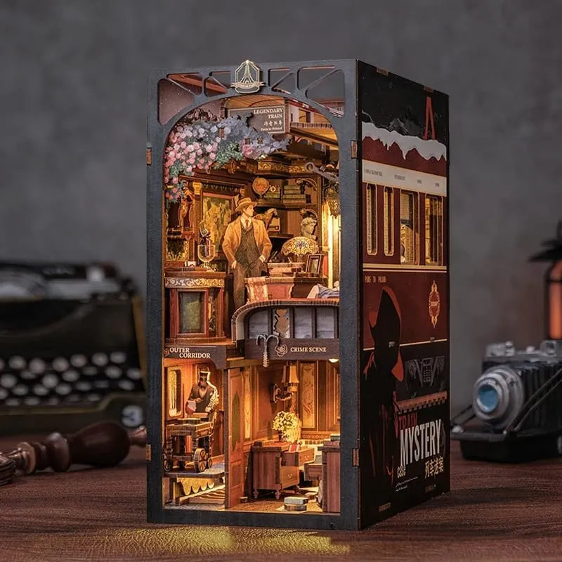 Book Nook Wizardi Miniature - Train Mystery Roombox Kit-0