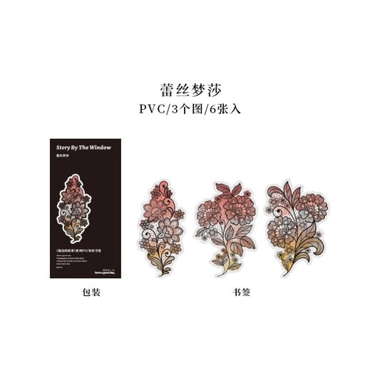 6 Pcs/Set Butterfly Feather Flower Dreamcatcher Bookmark PVC Matte Reading Book Mark Retro Book Page Marker Stationery Supplies