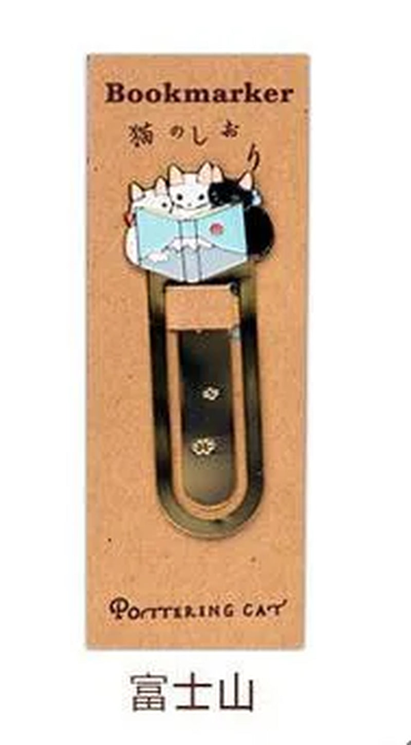 1 PC Pottering Cat Japanese Cartoon Cute Cat Kawaii Kittens Book Mark Metal Bookmark School and Office Supplies Bookmark