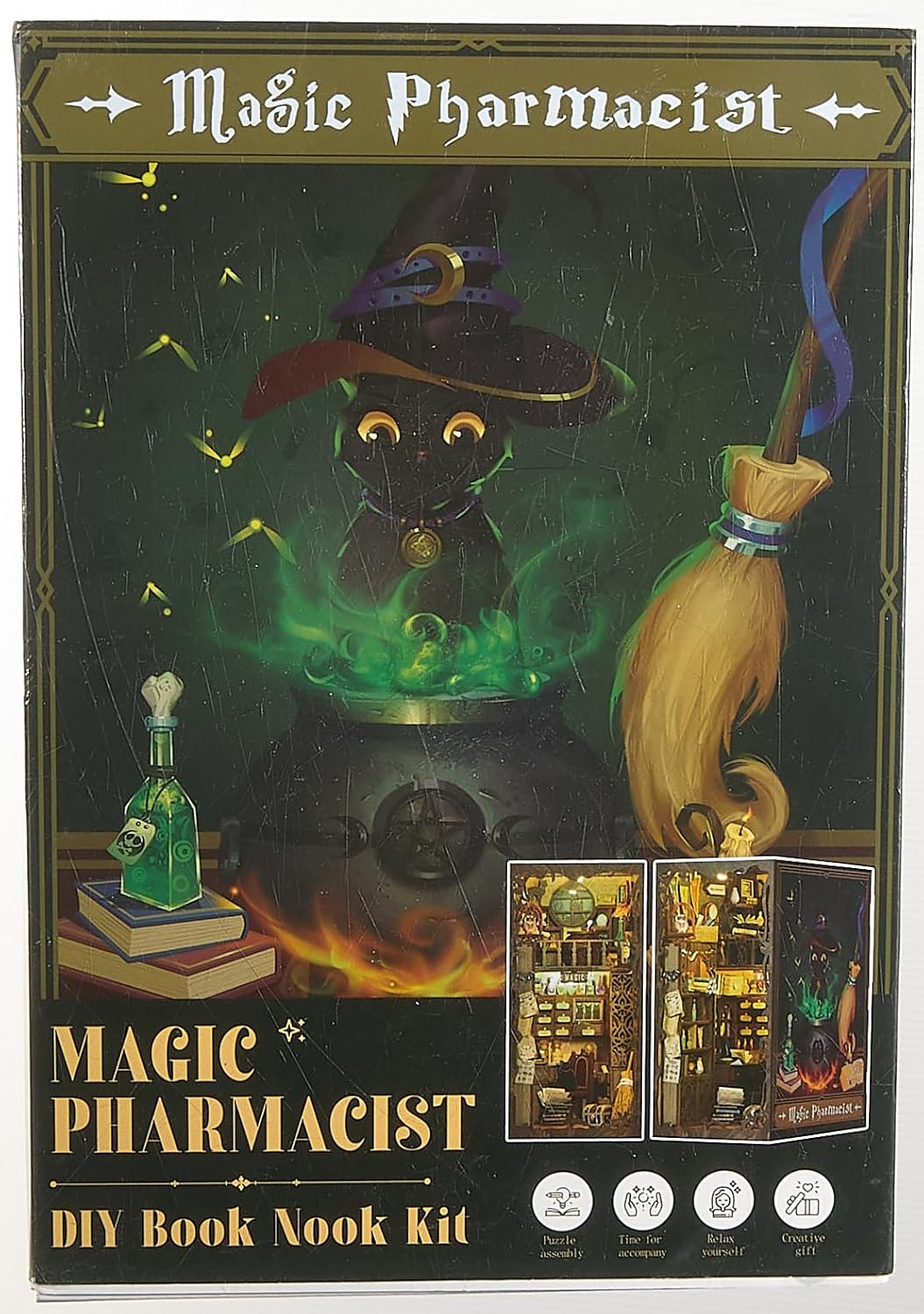 Book Nook Wizardi Miniature - Magic Pharmacist Roombox Kit-1