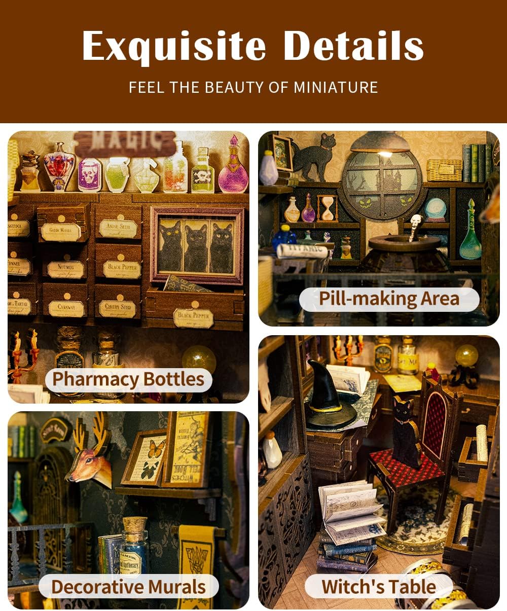 Book Nook Wizardi Miniature - Magic Pharmacist Roombox Kit-4