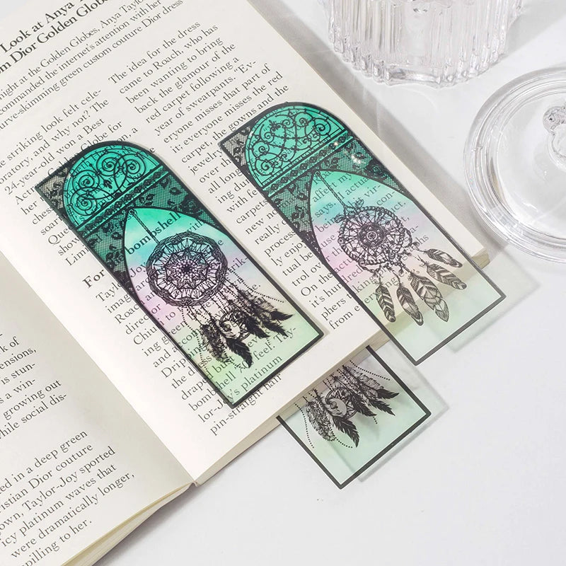 6 Pcs/Set Butterfly Feather Flower Dreamcatcher Bookmark PVC Matte Reading Book Mark Retro Book Page Marker Stationery Supplies