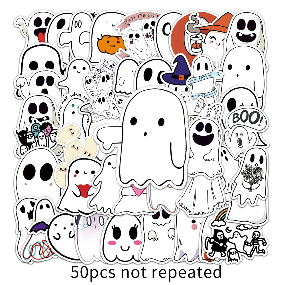10/50PCS Waterproof Halloween Demon Kawaii Sticker Decoration Notebook Stickers Scrapbooking DIY Journal Halloween Graffiti