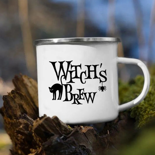 Witches Brew Coffee Mug Halloween Enamel Mug Halloween Party Mug Gift Halloween Mug Drinkware Autumn Cup