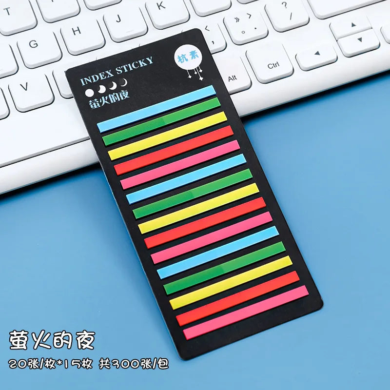 300 Sheets Transparent Rainbow Index Memo Pad It Sticky Notepads Paper Sticker Notes Bookmark School Supplies Kawaii Stationery