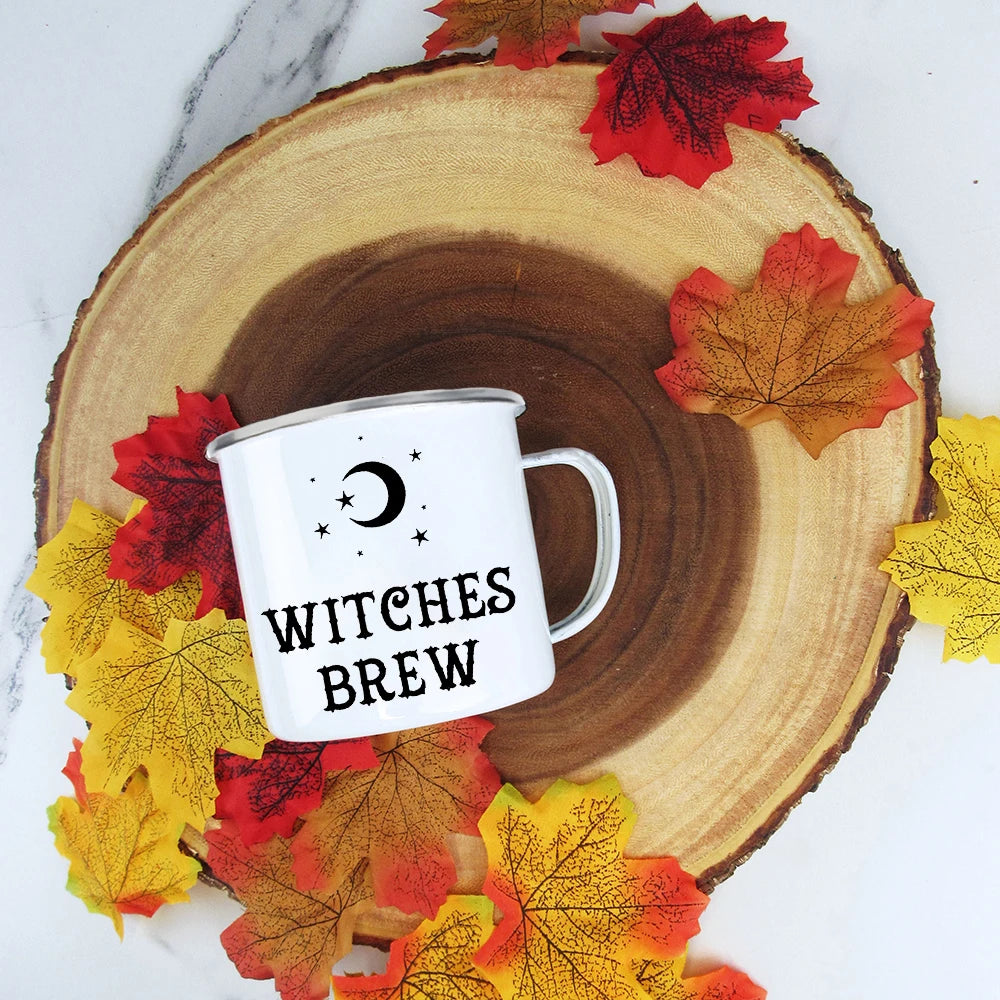 Witches Brew Coffee Mug Halloween Enamel Mug Halloween Party Mug Gift Halloween Mug Drinkware Autumn Cup